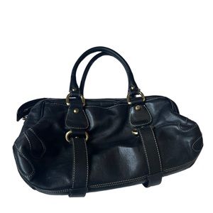 Francesco Biasia Handbag Purse Tote Brass Hardware Italian Leather Satchel